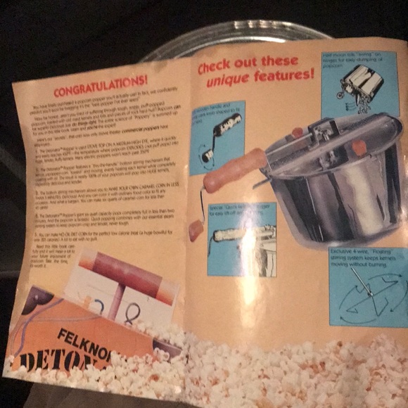POPCORN POPPER BY FELKNOR’S Stove Top - Picture 3 of 5